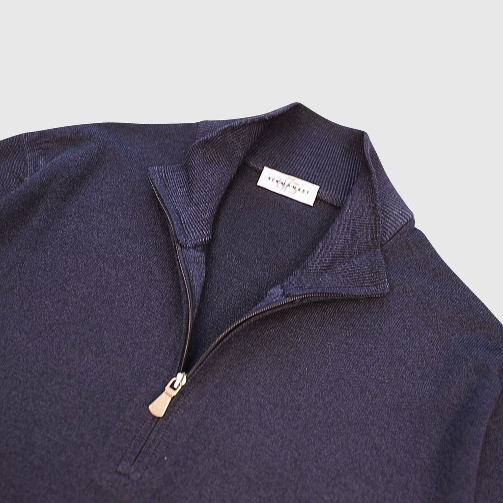 Blue Washed 1/4 Zip Knit