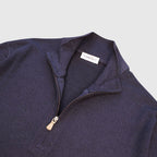 Blue Washed 1/4 Zip Knit