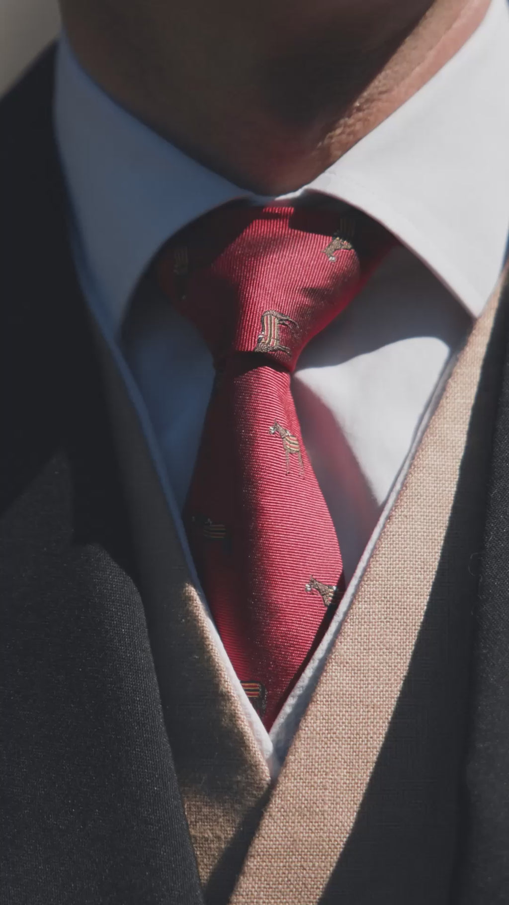 Newmarket Red Jacquard Silk Tie