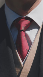 Newmarket Red Jacquard Silk Tie